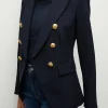 Outlet Veronica Beard Blazer Miller Dickey Navy/Gold
