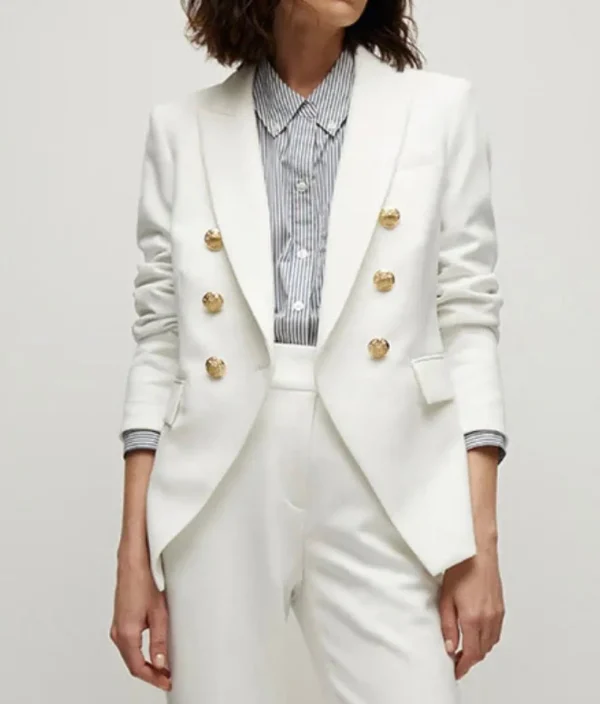 New Veronica Beard Blazer Miller Dickey Off-White/Gold