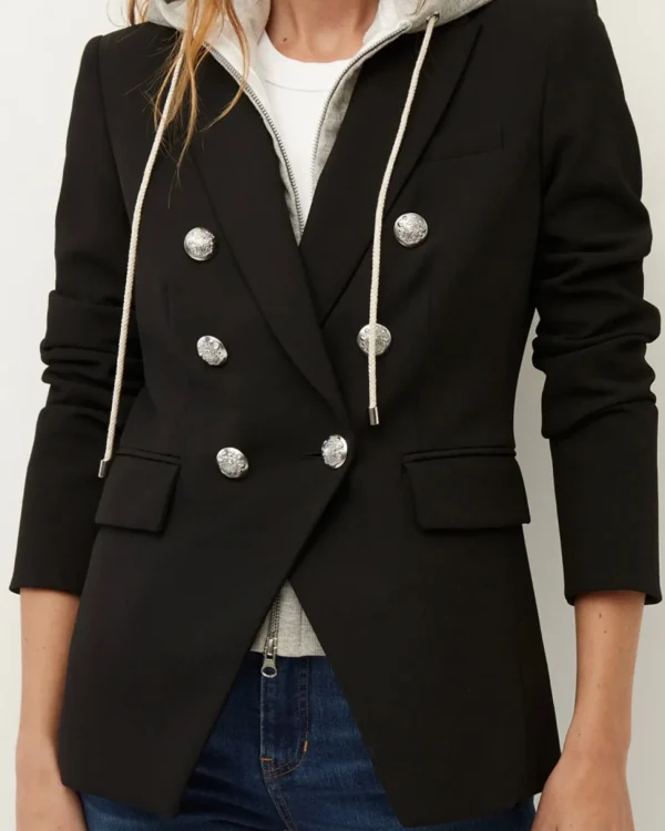 Fashion Veronica Beard Blazereinsatz Hoodie Dickey Grau