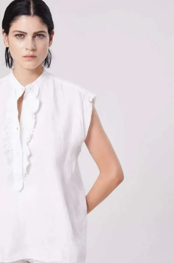 Best Sosue Bluse Barcelona Linen White