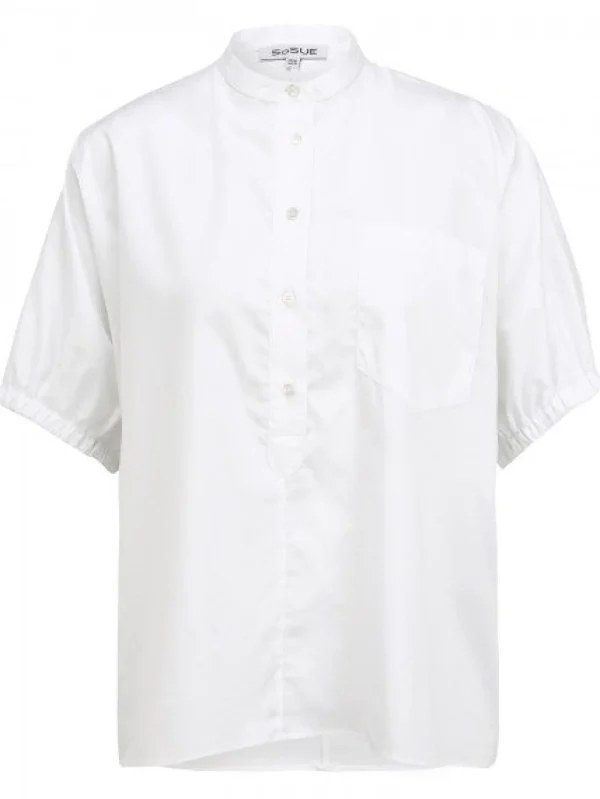 Best Sosue Bluse Cowboy Button Weiß