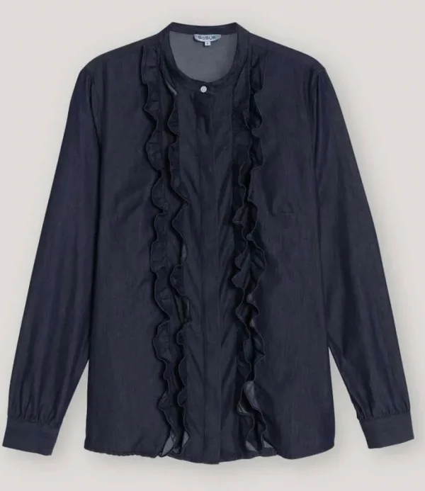 Sale Sosue Bluse Ruffle Blouse Denim
