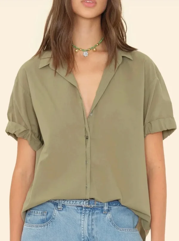 New Xirena Bluse Channing Dark Seagrass
