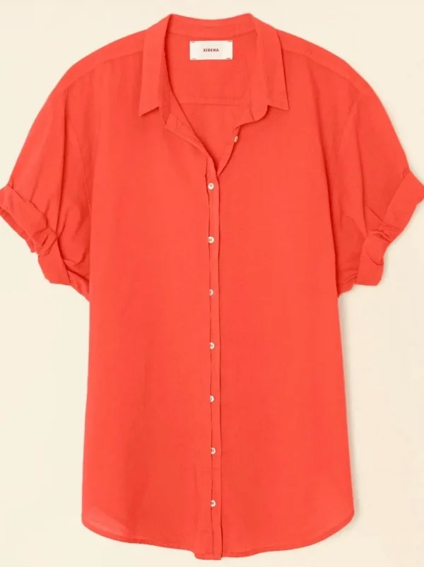Fashion Xirena Bluse Channing Orange Sunset