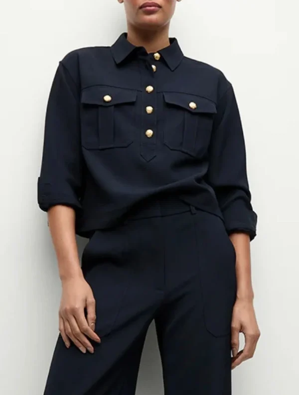 Outlet Veronica Beard Blusenjacke Colvin Navy