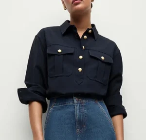 Outlet Veronica Beard Blusenjacke Colvin Navy