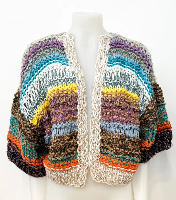Outlet Maiami Bomber Cardigan Multicolor Stripe