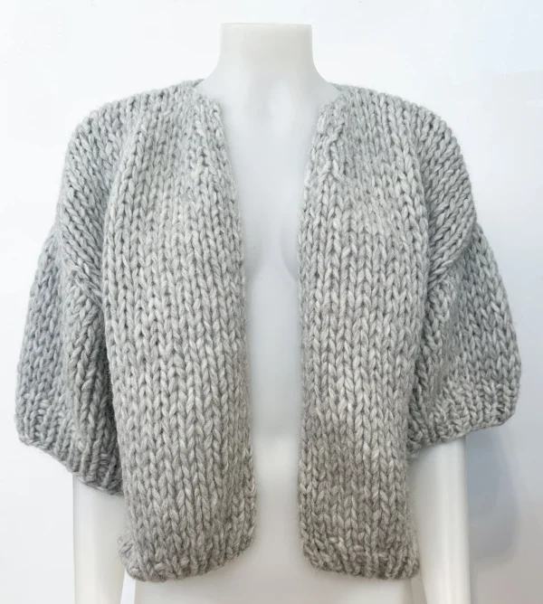 Outlet Maiami Bomber Cardigan Sweater Grey