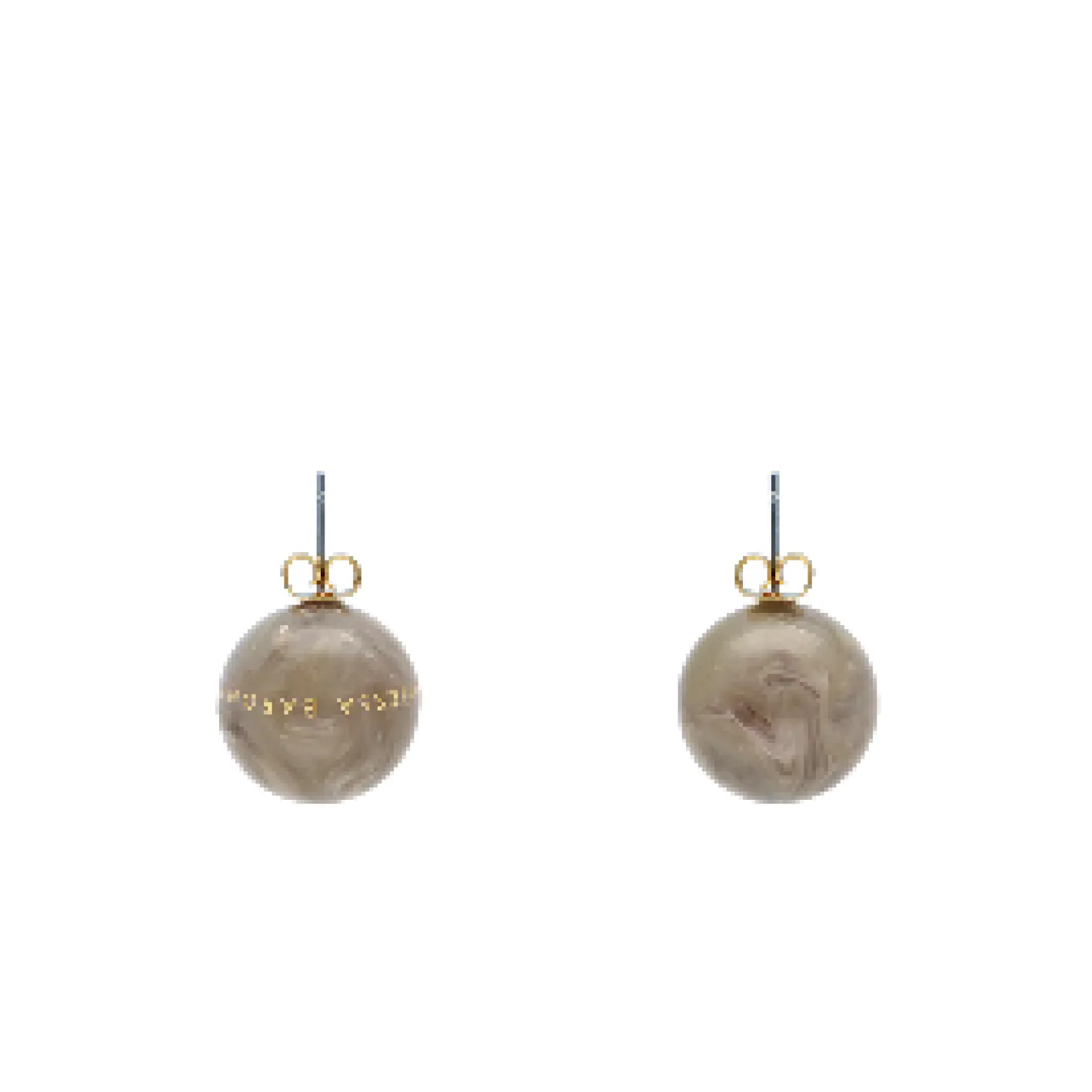 dot_earring_greige_marble_1.webp Sale Vanessa Baroni Dot Earring Greige Marble