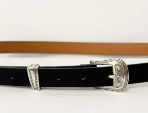 Sale Maison Boinet Gürtel Schwarz Schmal