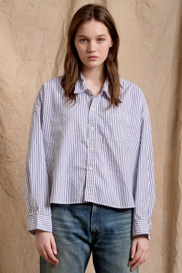 Fashion Denimist Hemd Cropped Button