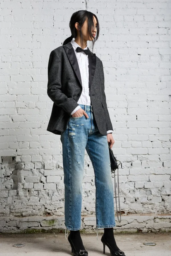 Fashion R13 Jeans Boyfriend Bain with Rips Jo