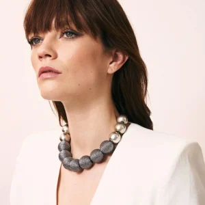 Clearance Vanessa Baroni Necklace Wrapped Beads Silber