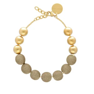 Clearance Vanessa Baroni Necklace Wrapped Beads Gold