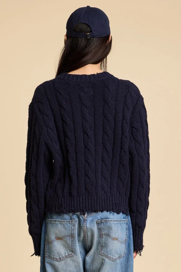 Outlet Denimist Pullover Cable Sweater