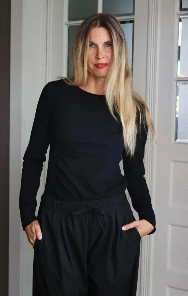 Clearance Sosue Shirt Gathering Black